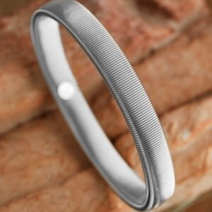 Silvery Stretchy Plated Metal Wide Bangle