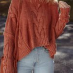 Redwood Burl Chunky Fit Slouchy Textured Knit Sweater