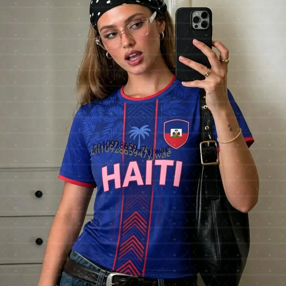 2026 Haiti Soccer Jersey Women Men Sports T-Shirts Brasil Flag Street Plus Size Soccer Jerseys Unisex Graphic plus size T Shirts - Image 5