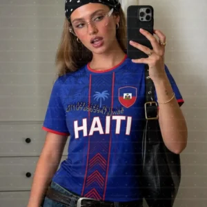 2026 Haiti Soccer Jersey Women Men Sports T-Shirts Brasil Flag Street Plus Size Soccer Jerseys Unisex Graphic plus size T Shirts