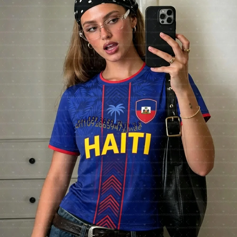 2026 Haiti Soccer Jersey Women Men Sports T-Shirts Brasil Flag Street Plus Size Soccer Jerseys Unisex Graphic plus size T Shirts - Image 4